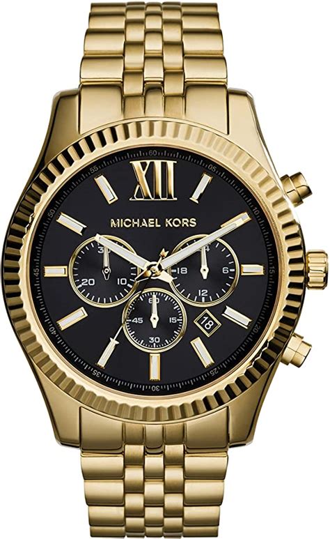 michael kors black stainless steel watch|michael kors lexington men's watch.